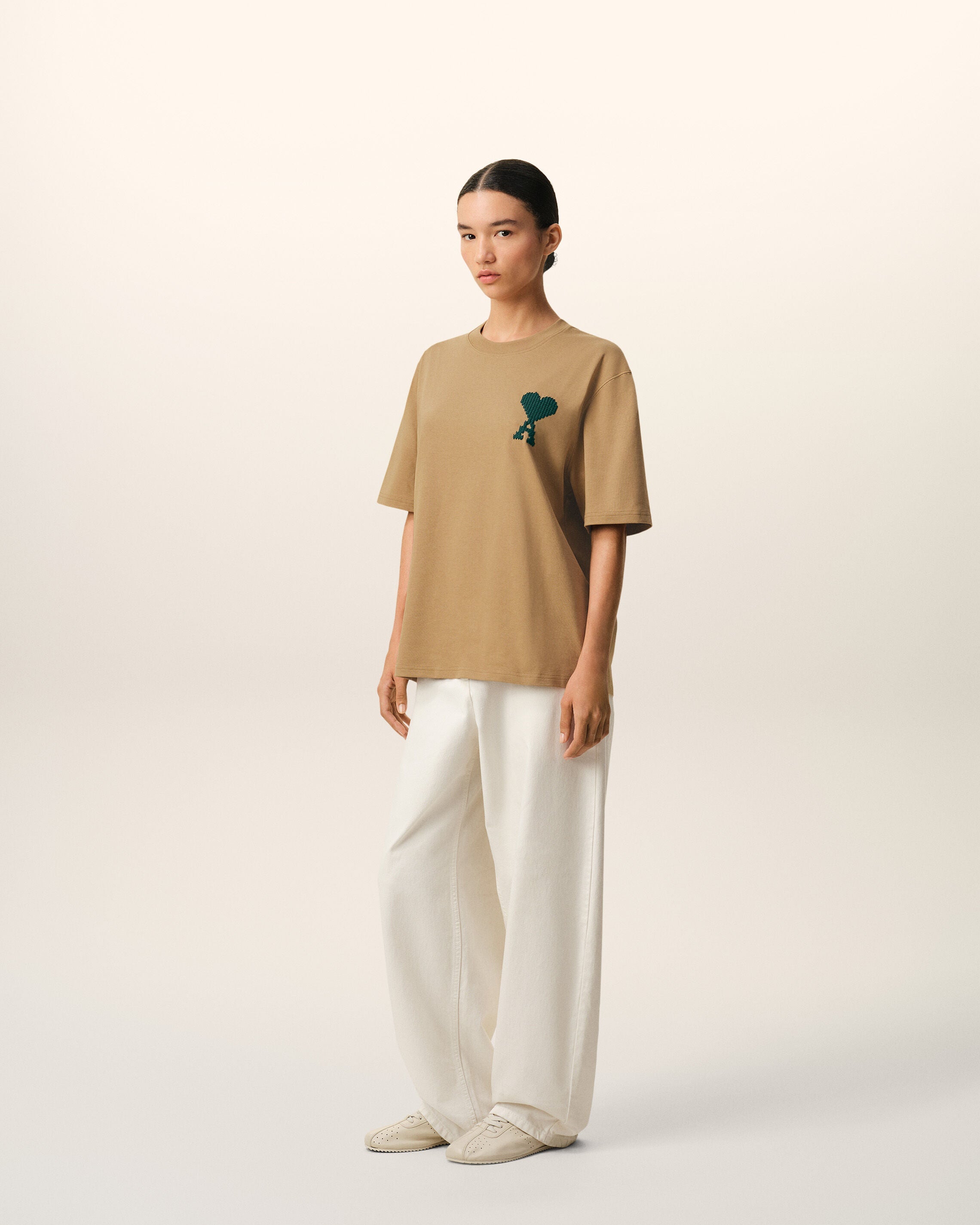 Beige Cotton Ami De Coeur T-shirt