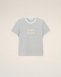 Grey Cotton Ami Paris Knitted Patch T-shirt