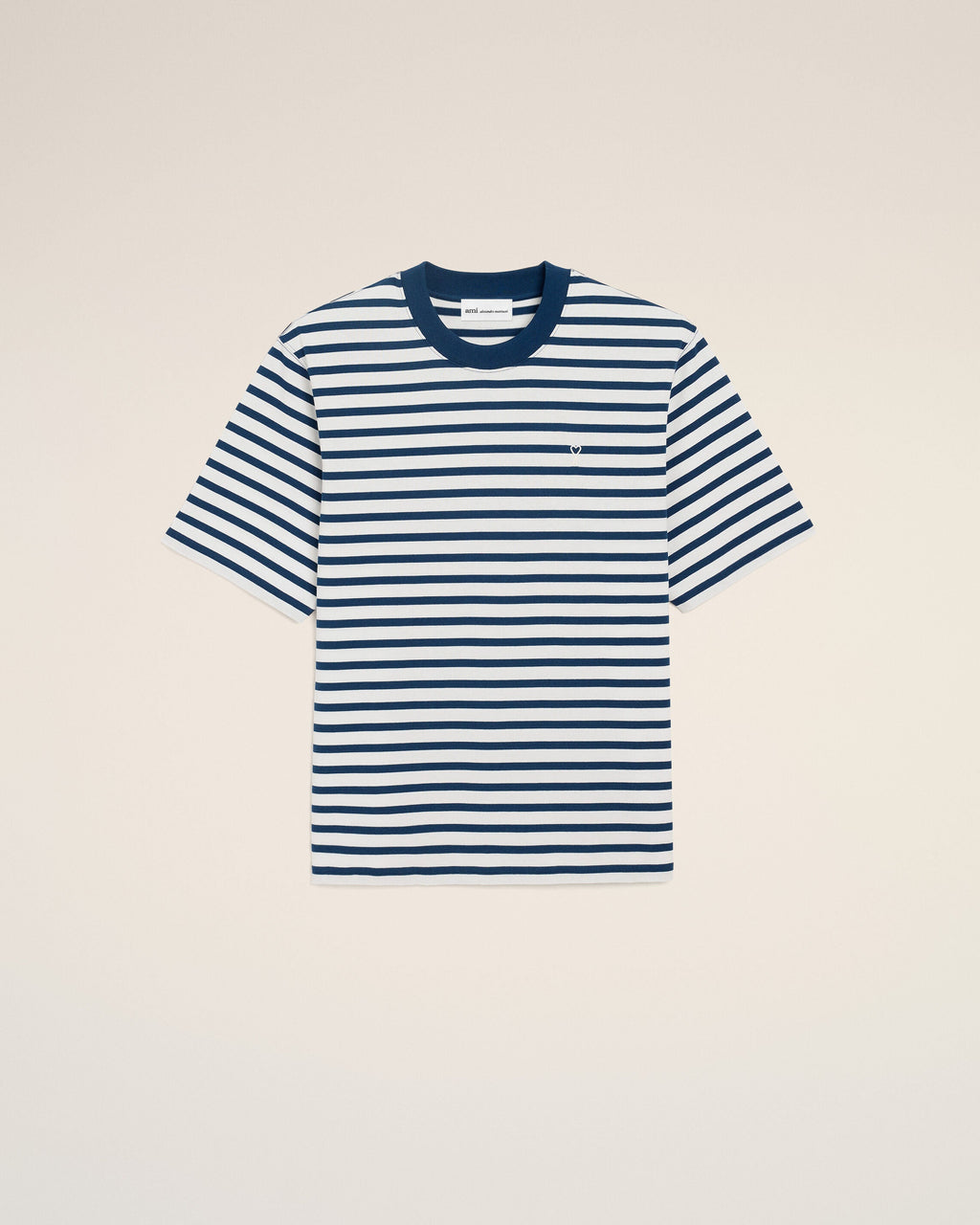 Blue Cotton Boxy Fit Mariniere Ami De Coeur T-shirt