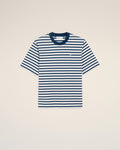 Blue Cotton Boxy Fit Mariniere Ami De Coeur T-shirt
