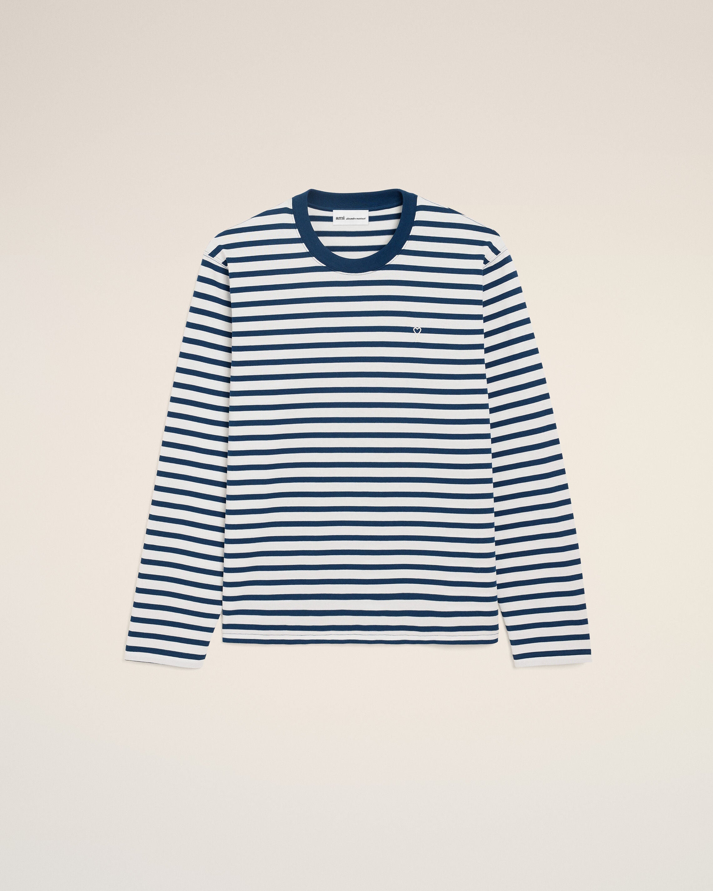 Blue Cotton Long Sleeves Mariniere Ami De Coeur T-shirt