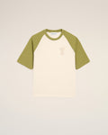 White And Green Cotton Ami De Coeur Knitted Patch T-shirt