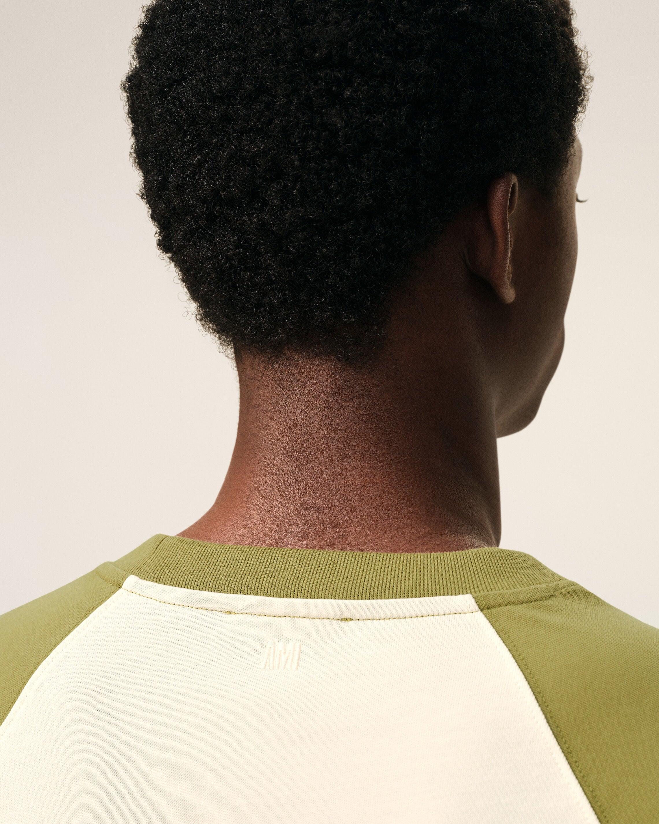 White And Green Cotton Ami De Coeur Knitted Patch T-shirt