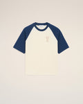 White And Blue Cotton Ami De Coeur Knitted Patch T-shirt