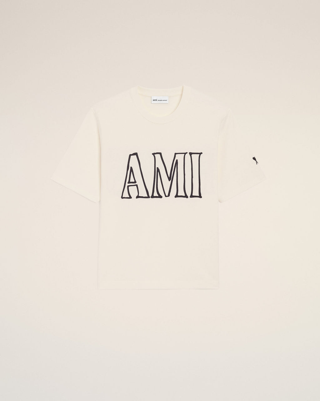 White Cotton Ami Paris Print T-shirt