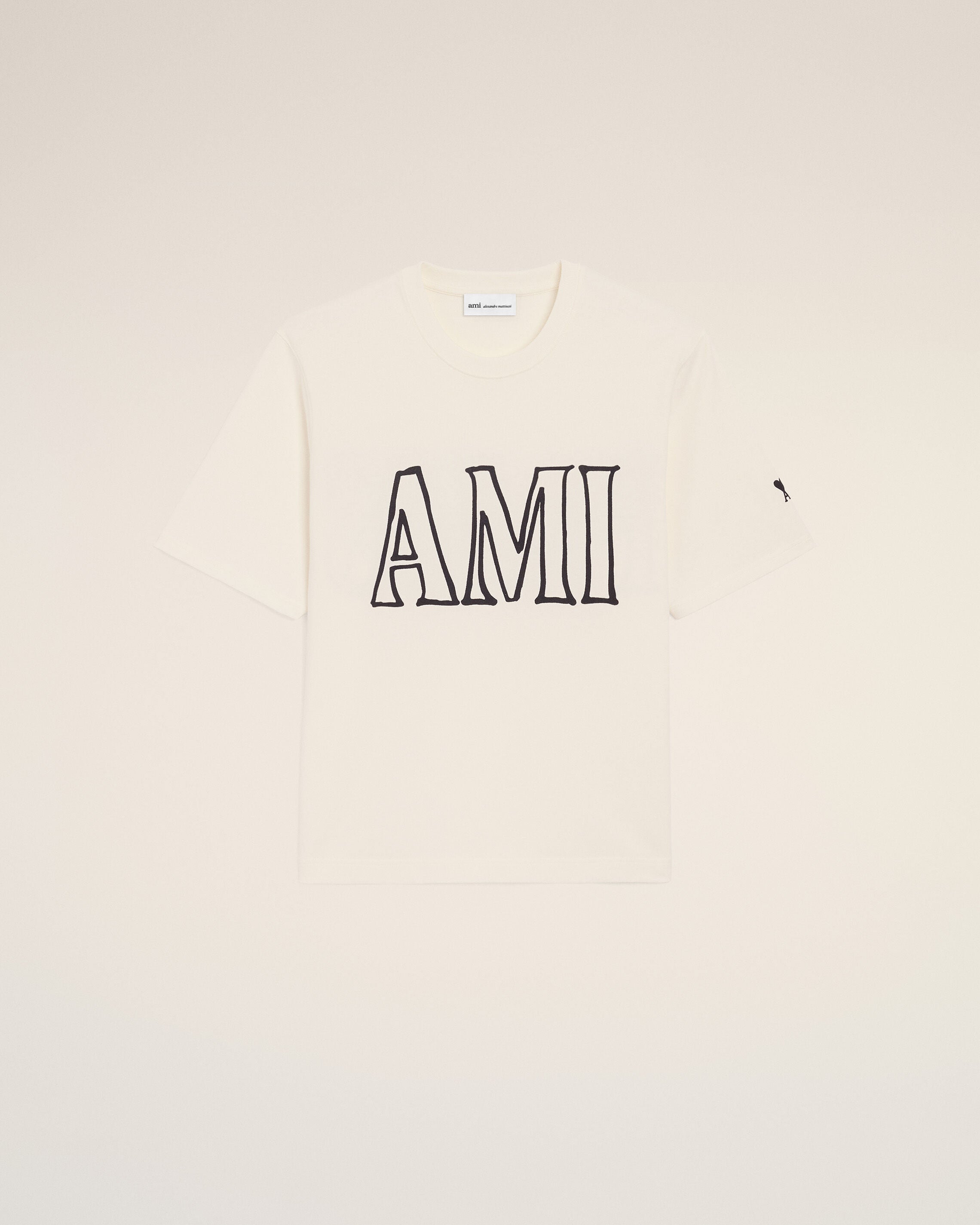 White Cotton Ami Paris Print T-shirt