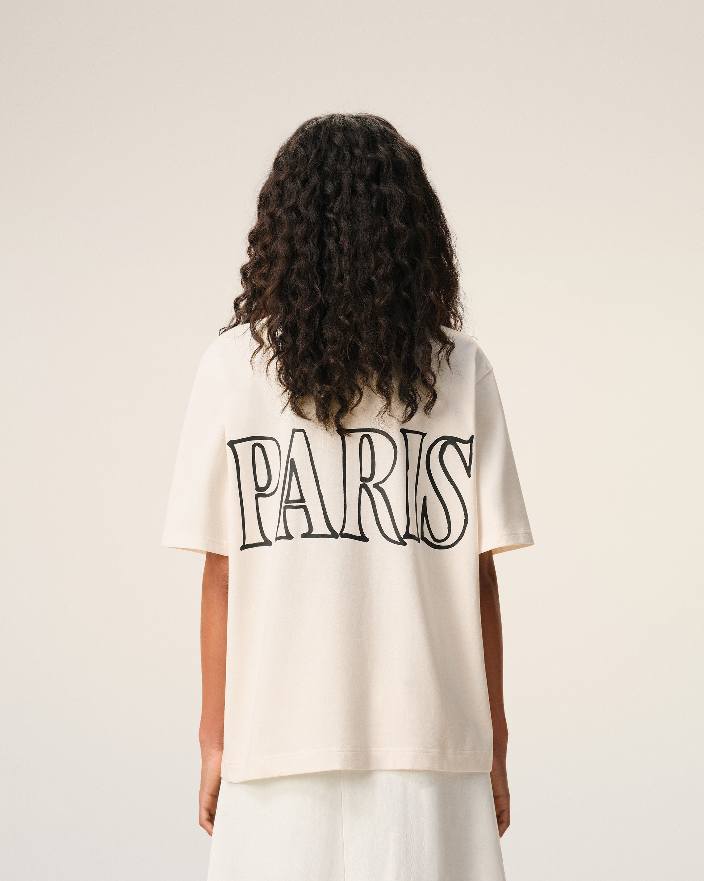 White Cotton Ami Paris Print T-shirt