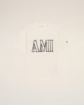 White Cotton Ami Paris Print T-shirt