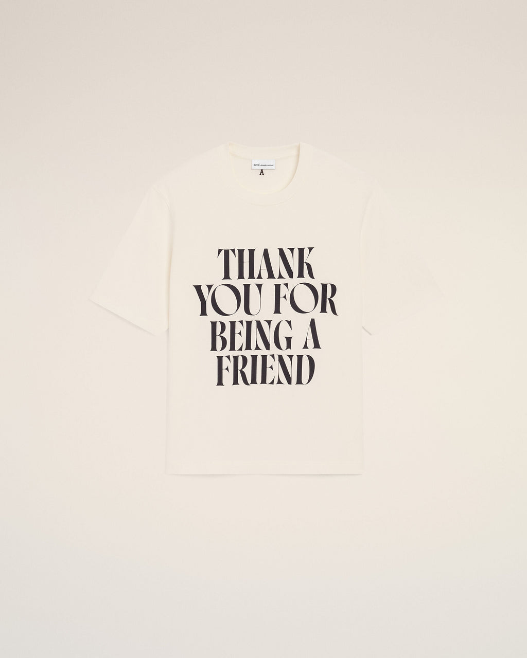 White Cotton Thank You For Being A Friend Print T-shirt