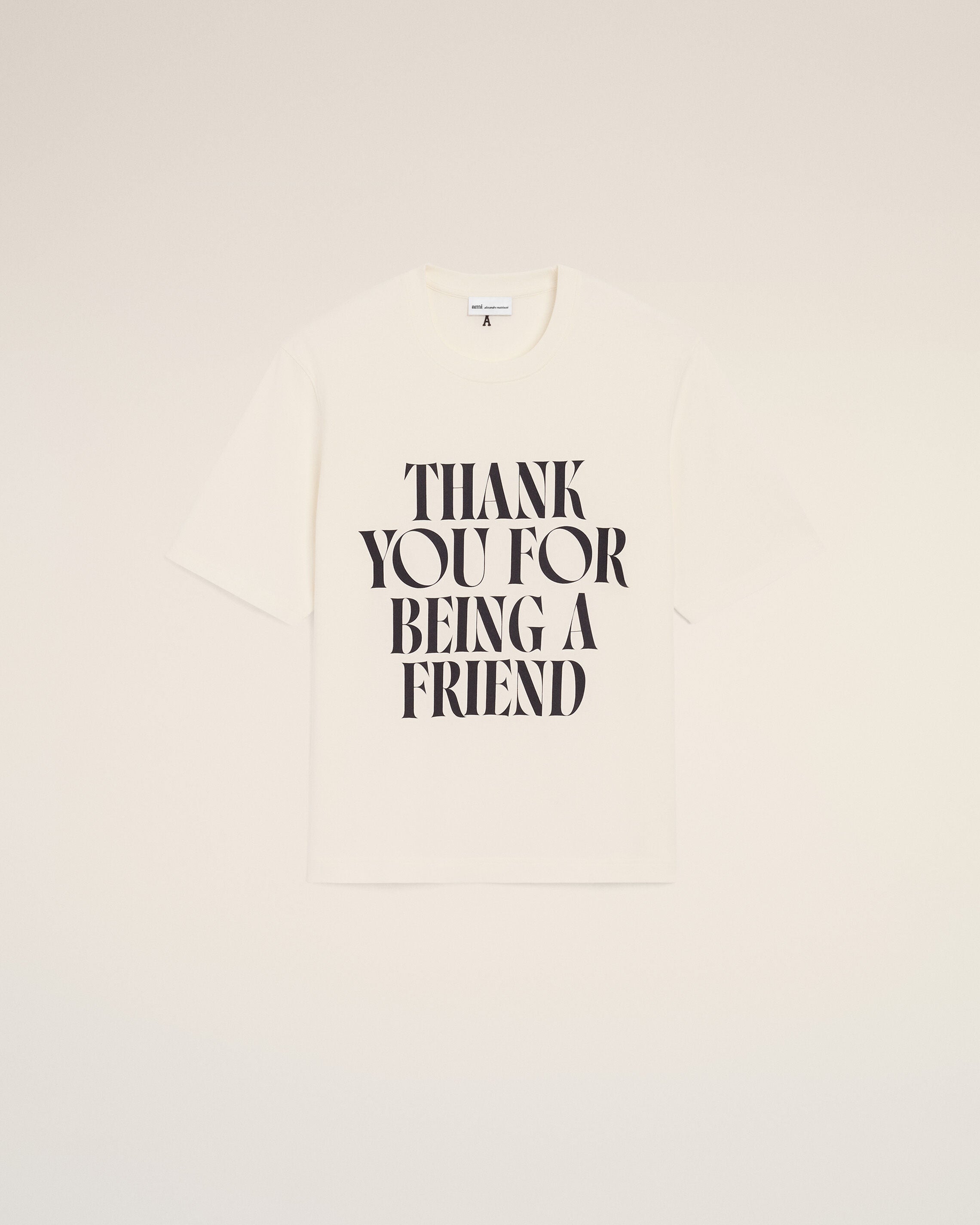 White Cotton Thank You For Being A Friend Print T-shirt