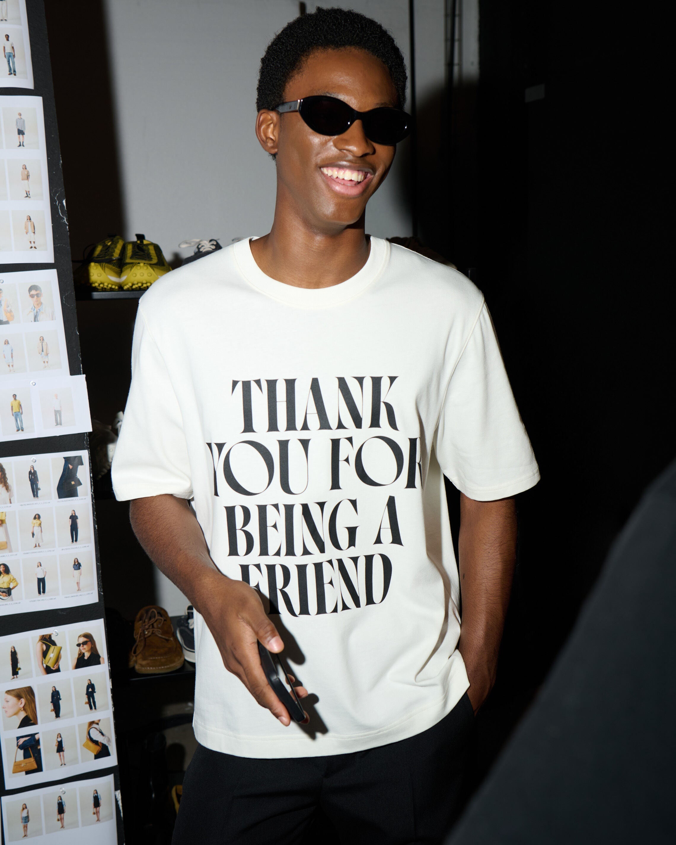 White Cotton Thank You For Being A Friend Print T-shirt