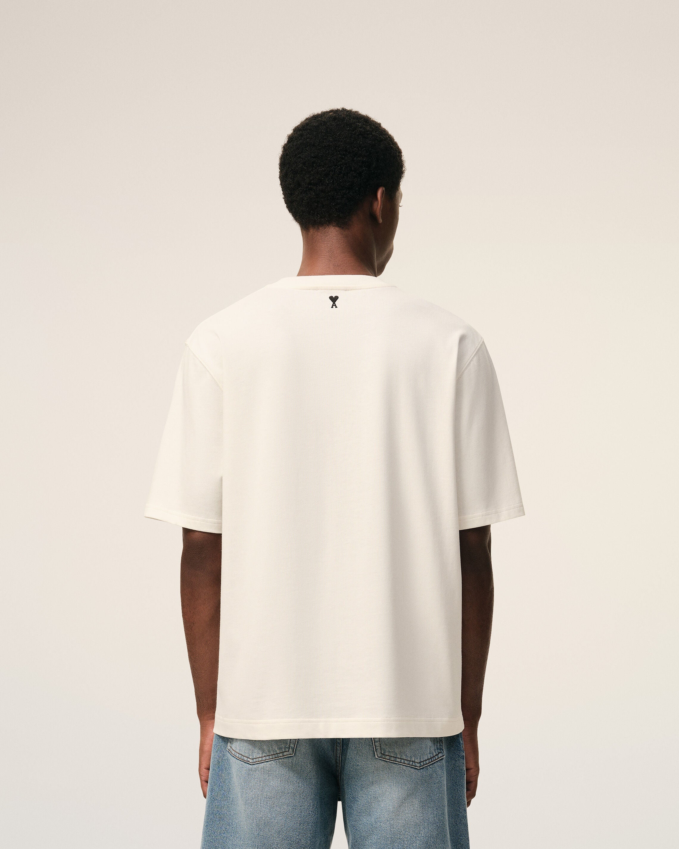 White Cotton Ami Paris Heritage Print T-shirt