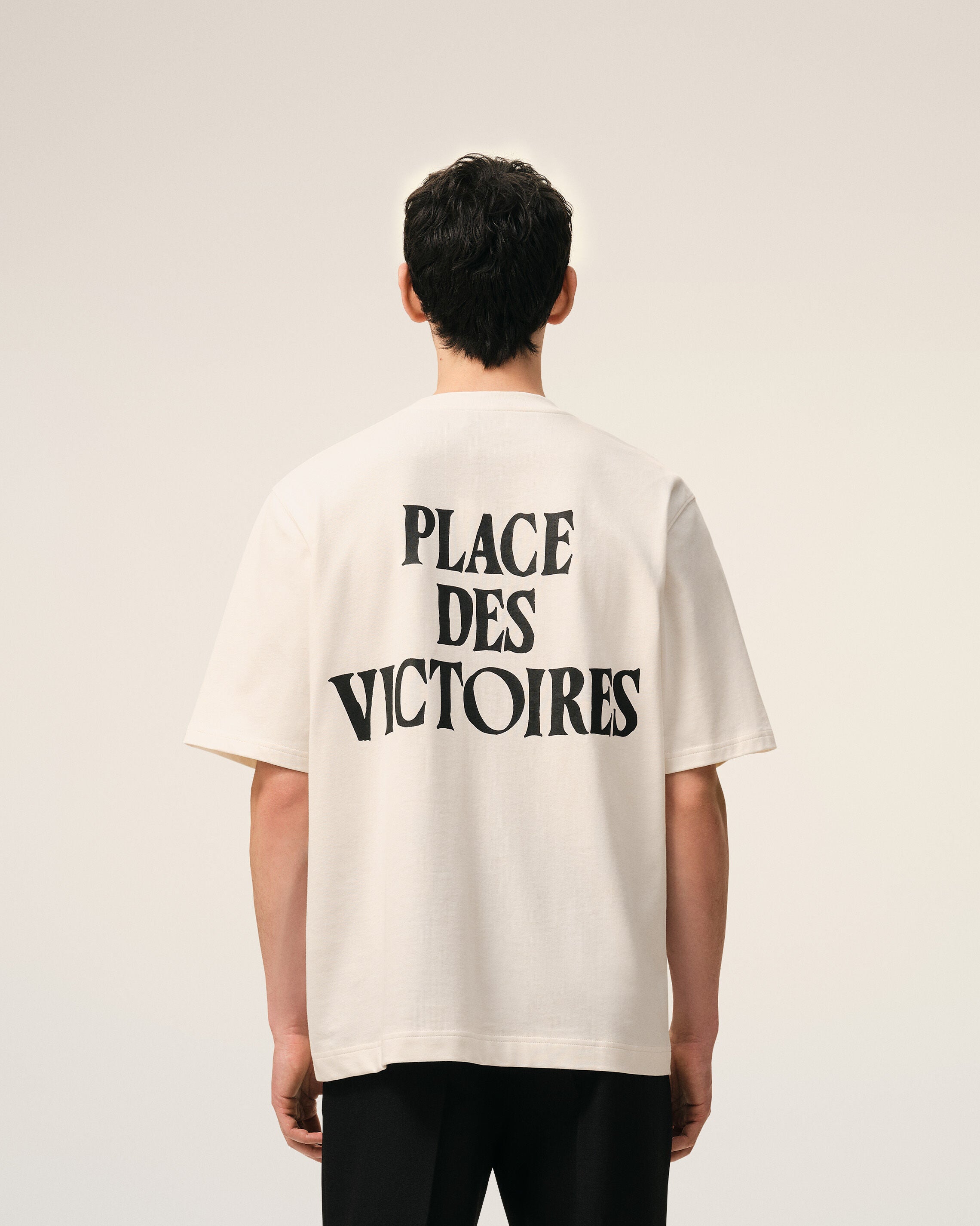 White Cotton Place Des Victoires Print T-shirt