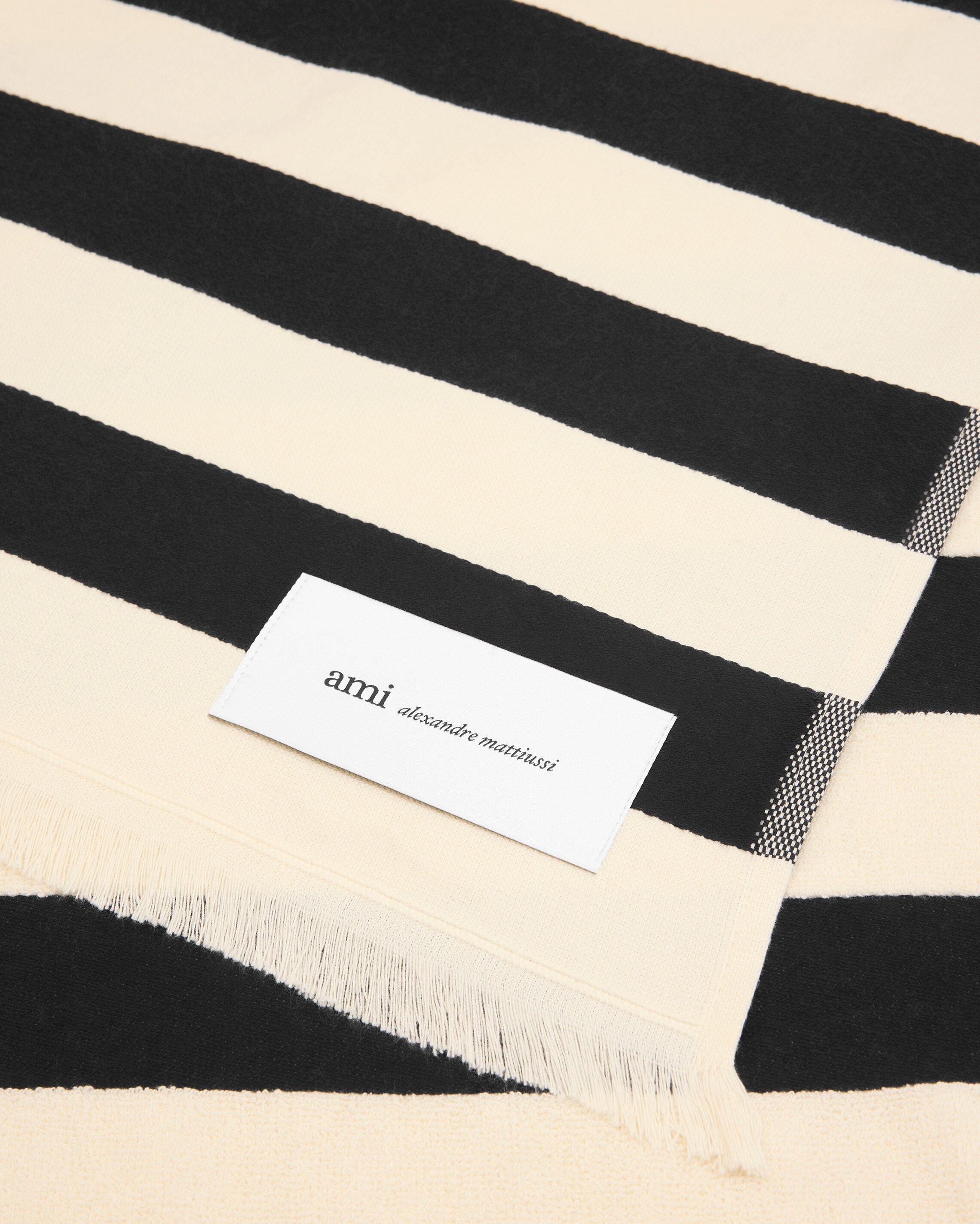 Black Cotton Stripes Beach towel